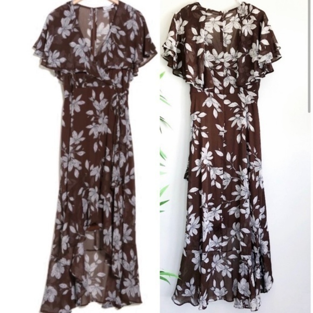 NWOT Calvin Klein size 2 brown floral dress
